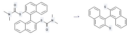 The [1,1'-Binaphthalene]-2,2'-dithiol could be obtained by the reactant of 2,2'-Bis-(N,N-Dimethylcarbamoyl-thio)-1,1'-binaphtyl.